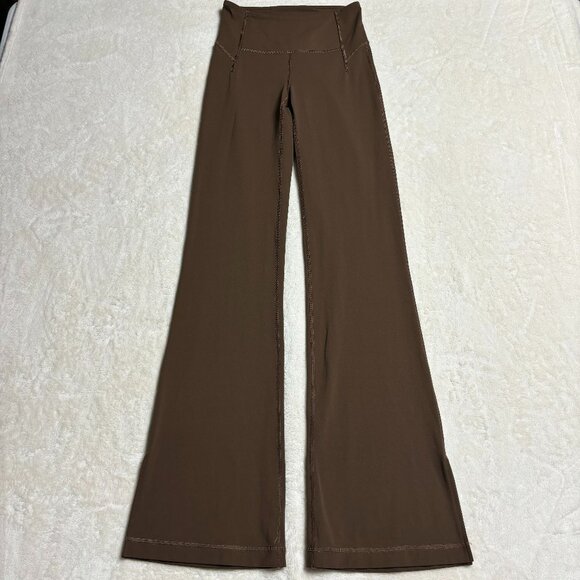 Lululemon Womens Groove High Rise Split Hem Flared Pant Size 4 Java Brown W5ENGS - Picture 2 of 14